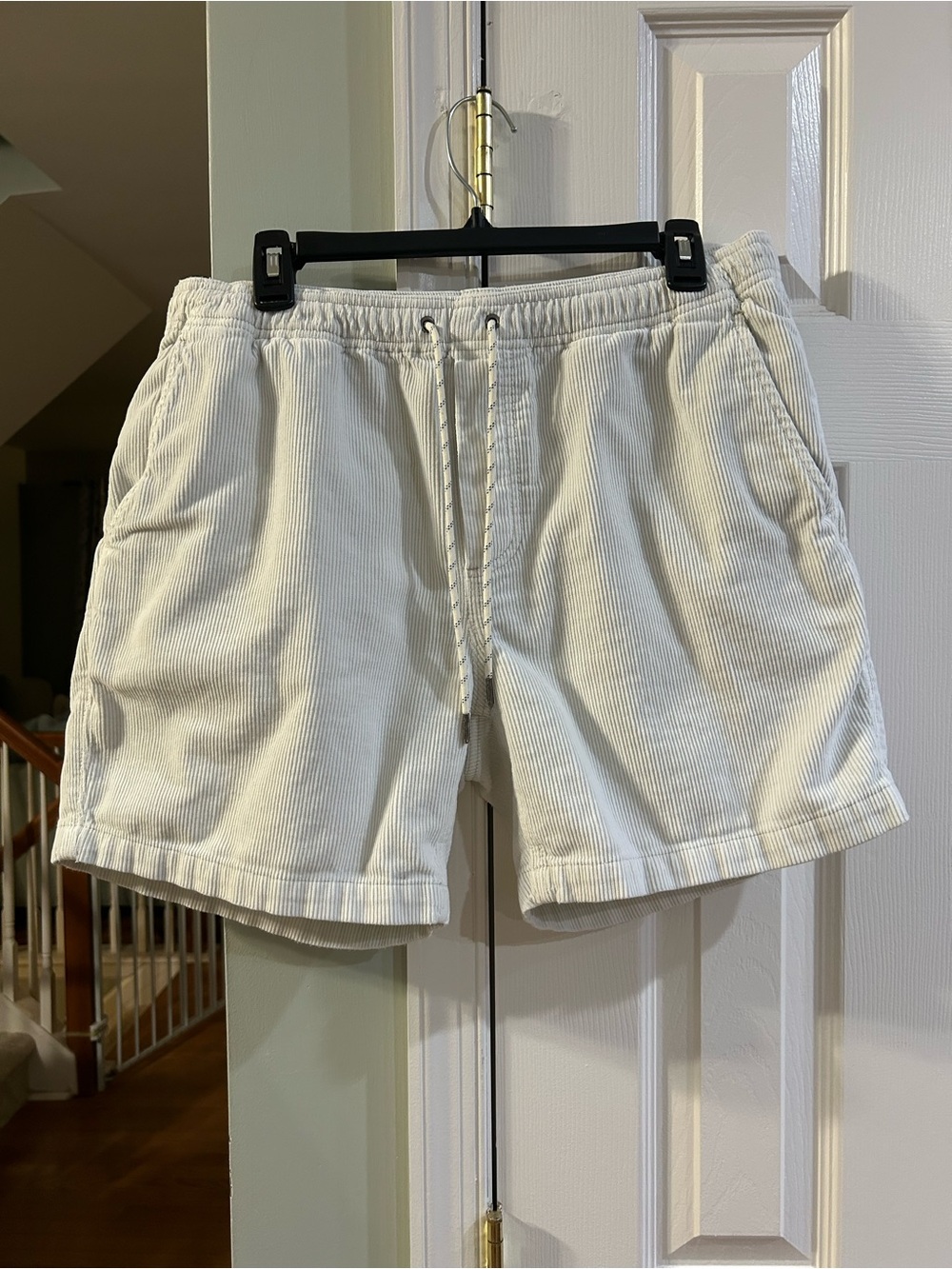 Faherty Cream Corduroy Drawstring Shorts